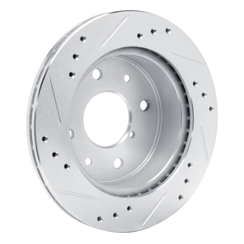 Picture of RNC Brake Rotor - Drill & Slot - R1 84-85 Mazda RX-7 Rear Right Drilled & Slotted Silver Brake Rotor rnc631-80008R