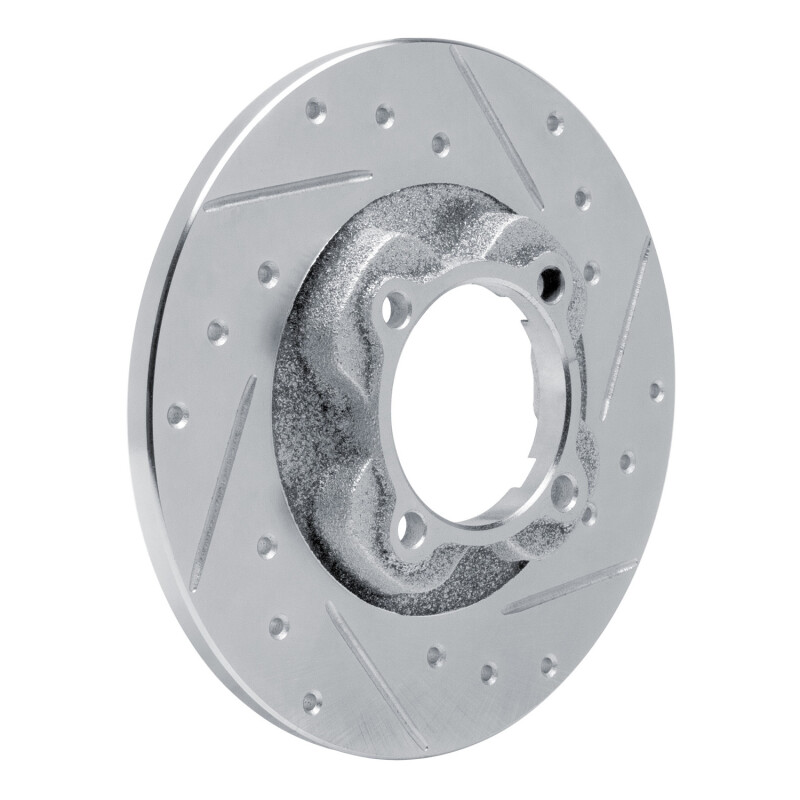 Picture of RNC Brake Rotor - Drill & Slot - R1 81-85 Mazda GLC Front Right Drilled & Slotted Silver Brake Rotor rnc631-80005R