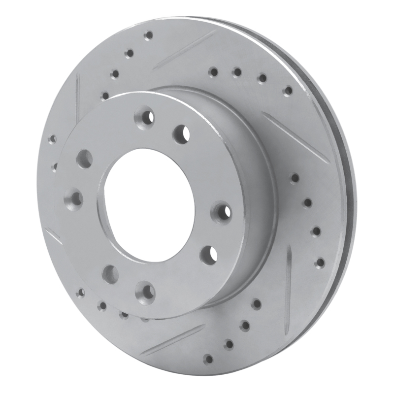 Picture of RNC Brake Rotor - Drill & Slot - R1 86-88 Mazda RX-7 Front Left Drilled & Slotted Silver Brake Rotor rnc631-80012L