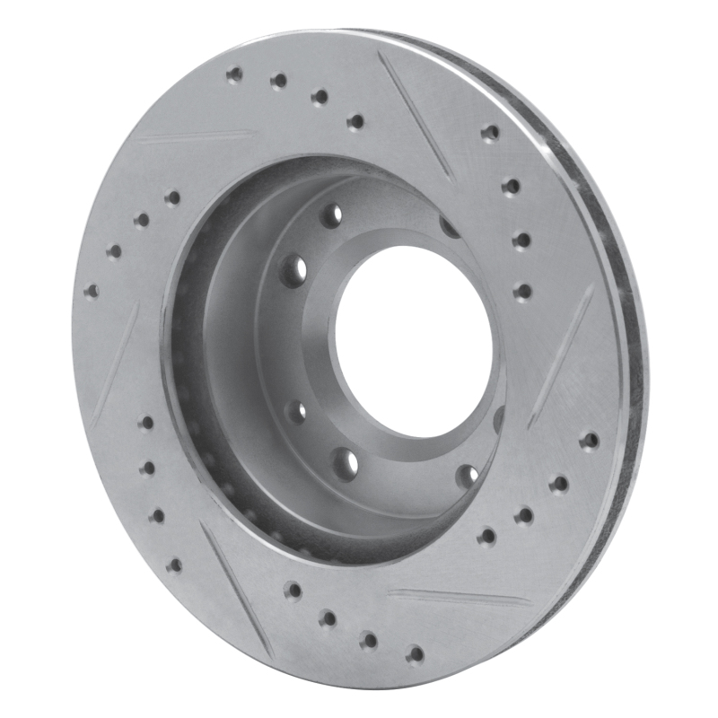 Picture of RNC Brake Rotor - Drill & Slot - R1 86-88 Mazda RX-7 Front Left Drilled & Slotted Silver Brake Rotor rnc631-80012L