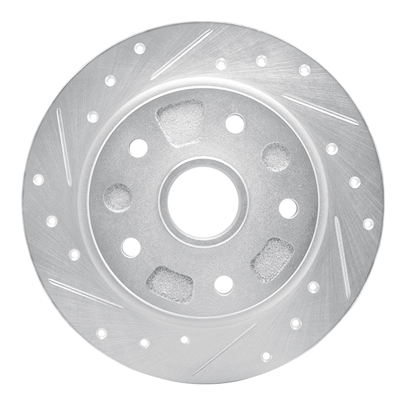 Picture of RNC Brake Rotor - Drill & Slot - R1 88-92 Ford Probe Rear Left Drilled & Slotted Silver Brake Rotor rnc631-80017L