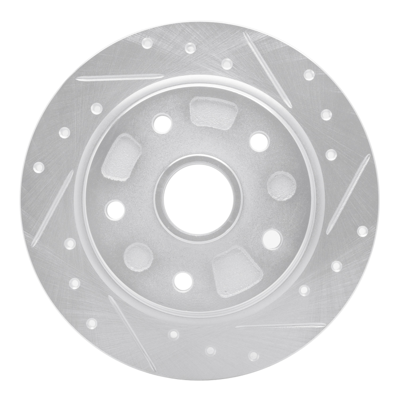 Picture of RNC Brake Rotor - Drill & Slot - R1 88-92 Ford Probe Rear Right Drilled & Slotted Silver Brake Rotor rnc631-80017R