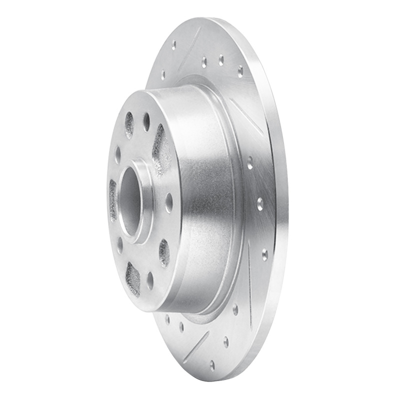 Picture of RNC Brake Rotor - Drill & Slot - R1 88-92 Ford Probe Rear Left Drilled & Slotted Silver Brake Rotor rnc631-80017L