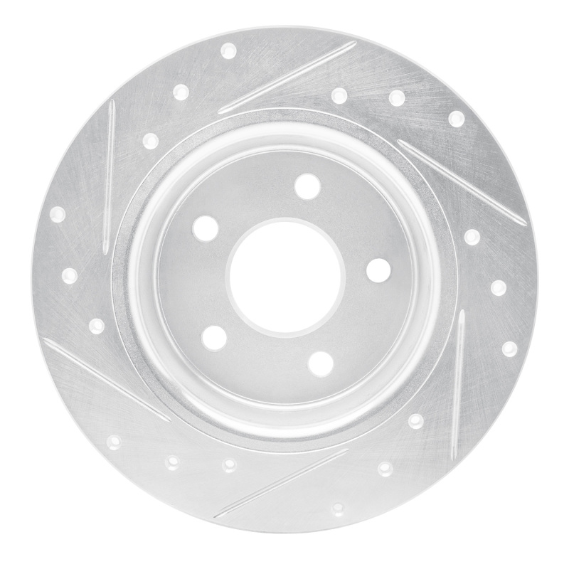 Picture of RNC Brake Rotor - Drill & Slot - R1 88-89 Mazda 929 Rear Right Drilled & Slotted Silver Brake Rotor rnc631-80020R