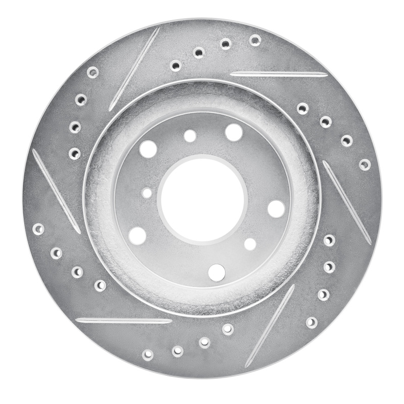 Picture of RNC Brake Rotor - Drill & Slot - R1 88-92 Ford Probe Front Right Drilled & Slotted Silver Brake Rotor rnc631-80016R