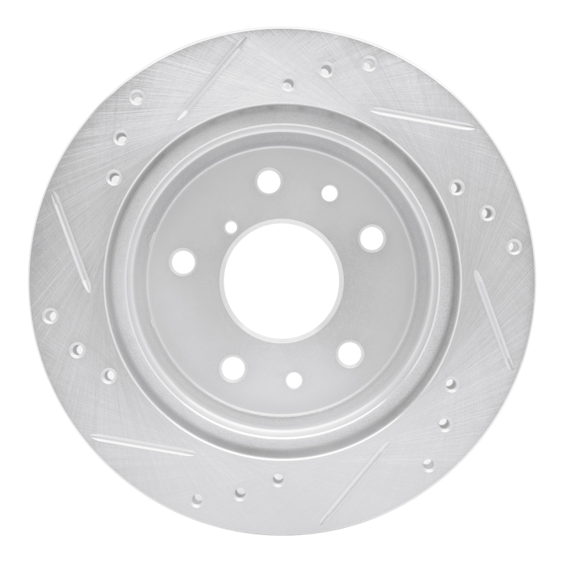 Picture of RNC Brake Rotor - Drill & Slot - R1 86-91 Mazda RX-7 Rear Right Drilled & Slotted Silver Brake Rotor rnc631-80015R
