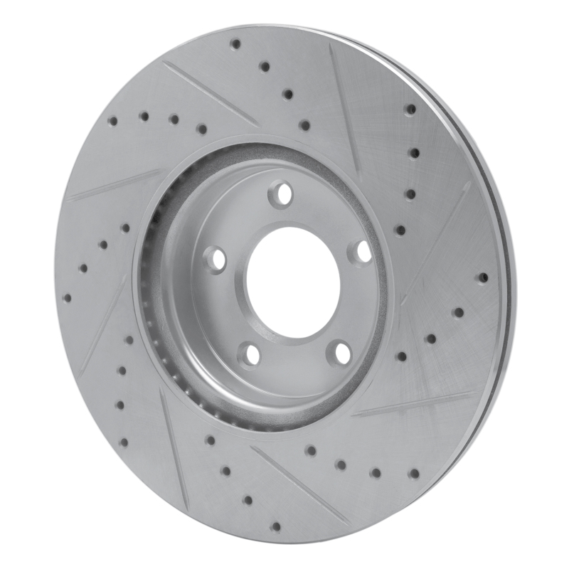 Picture of RNC Brake Rotor - Drill & Slot - R1 88-91 Mazda 929 Front Left Drilled & Slotted Silver Brake Rotor rnc631-80018L