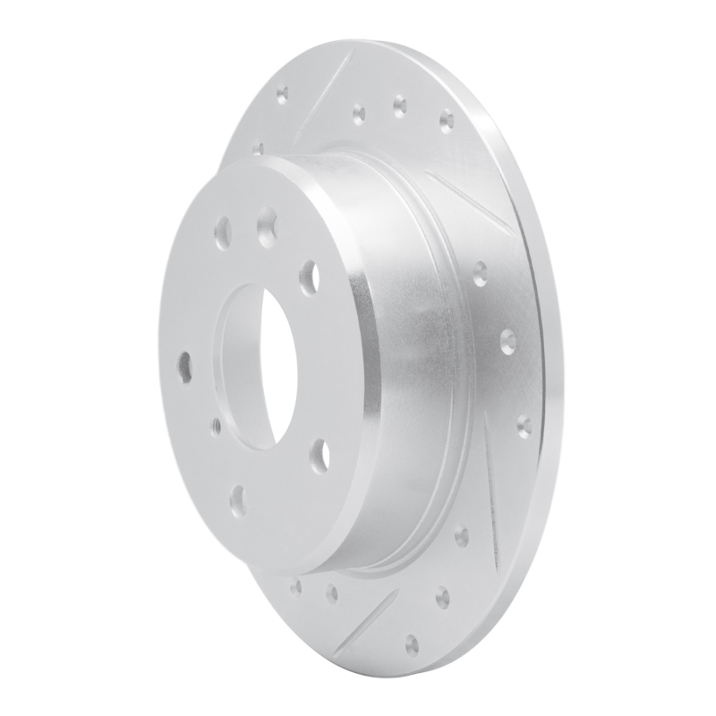 Picture of RNC Brake Rotor - Drill & Slot - R1 89-91 Mazda RX-7 Rear Left Drilled & Slotted Silver Brake Rotor rnc631-80024L