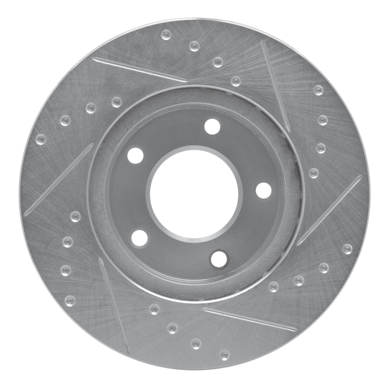 Picture of RNC Brake Rotor - Drill & Slot - R1 92-03 Mazda Protege Front Left Drilled & Slotted Silver Brake Rotor rnc631-80027L
