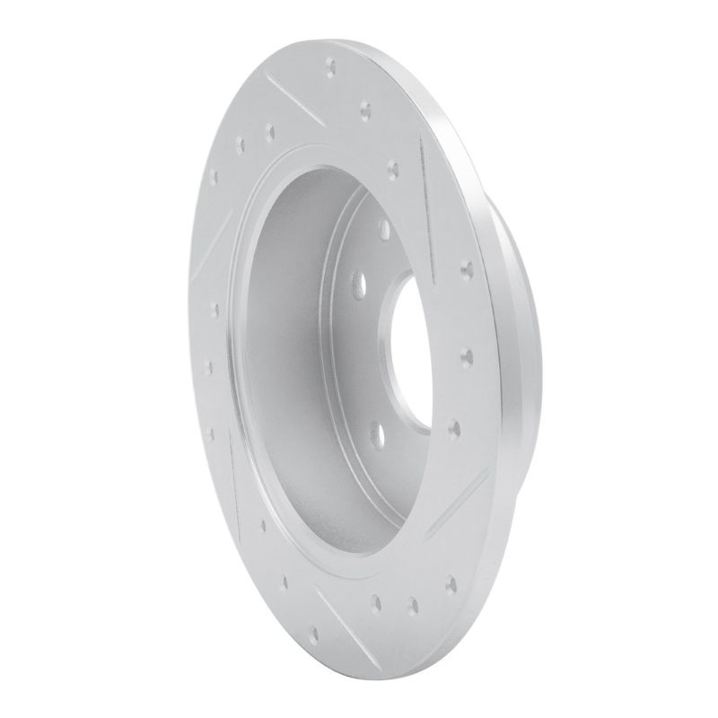 Picture of RNC Brake Rotor - Drill & Slot - R1 89-91 Mazda RX-7 Rear Left Drilled & Slotted Silver Brake Rotor rnc631-80024L