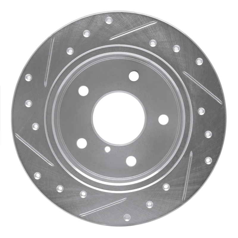 Picture of RNC Brake Rotor - Drill & Slot - R1 89-91 Mazda RX-7 Rear Right Drilled & Slotted Silver Brake Rotor rnc631-80024R