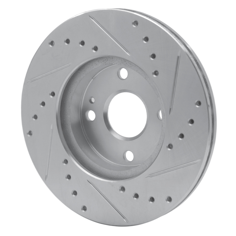 Picture of RNC Brake Rotor - Drill & Slot - R1 94-02 Mazda Miata Front Left Drilled & Slotted Silver Brake Rotor rnc631-80030L