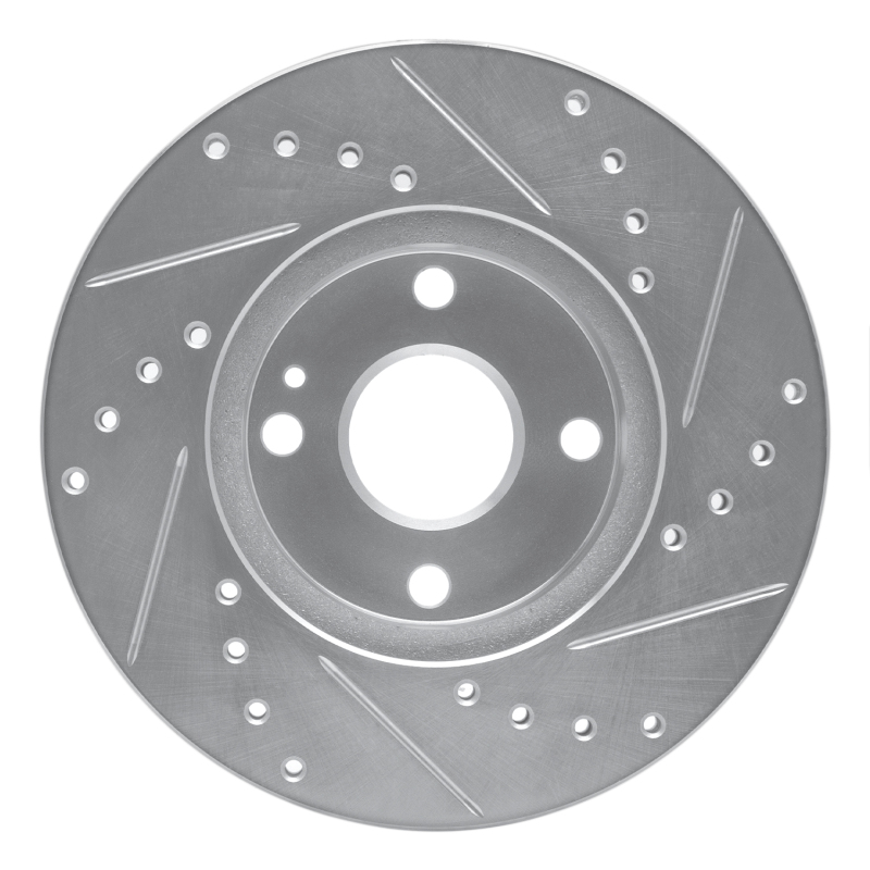 Picture of RNC Brake Rotor - Drill & Slot - R1 94-02 Mazda Miata Front Left Drilled & Slotted Silver Brake Rotor rnc631-80030L