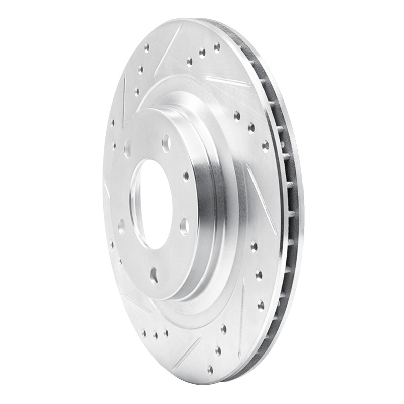 Picture of RNC Brake Rotor - Drill & Slot - R1 93-95 Mazda RX-7 Rear Left Drilled & Slotted Silver Brake Rotor rnc631-80032L