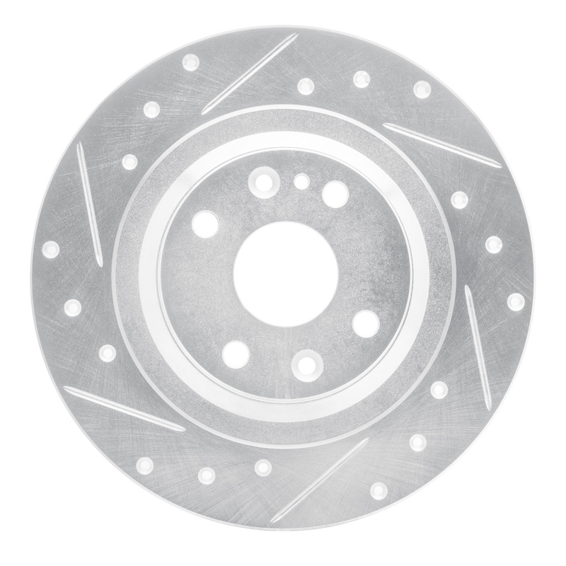 Picture of RNC Brake Rotor - Drill & Slot - R1 01-05 Mazda Miata Rear Left Drilled & Slotted Silver Brake Rotor rnc631-80037L