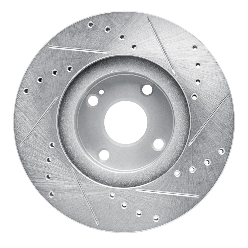 Picture of RNC Brake Rotor - Drill & Slot - R1 01-05 Mazda Miata Front Left Drilled & Slotted Silver Brake Rotor rnc631-80036L