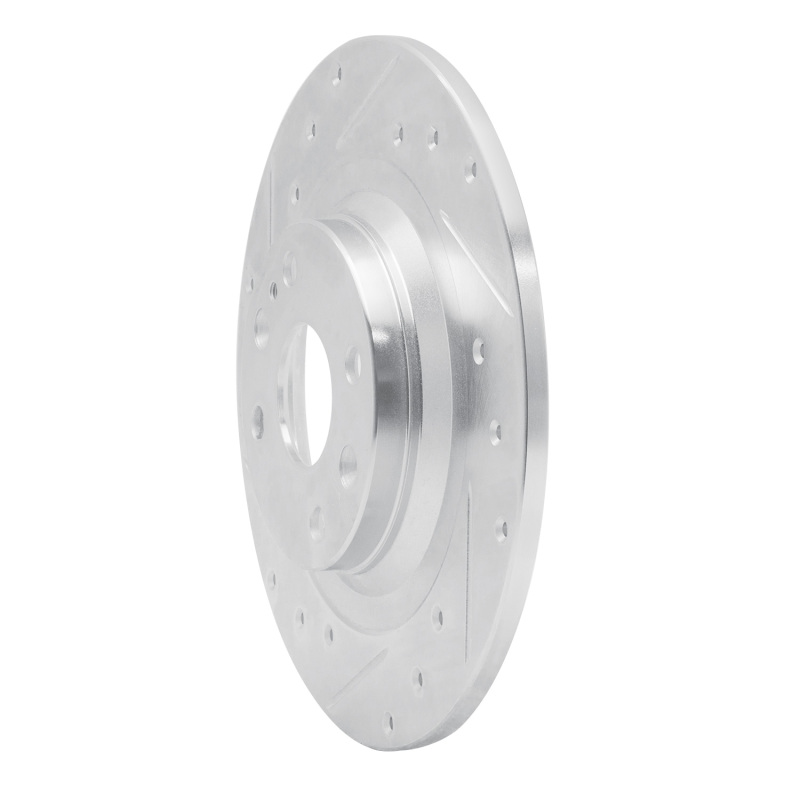 Picture of RNC Brake Rotor - Drill & Slot - R1 01-05 Mazda Miata Rear Left Drilled & Slotted Silver Brake Rotor rnc631-80037L