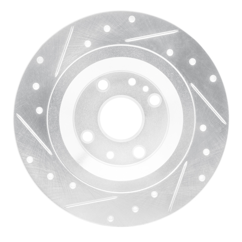 Picture of RNC Brake Rotor - Drill & Slot - R1 01-05 Mazda Miata Rear Right Drilled & Slotted Silver Brake Rotor rnc631-80037R