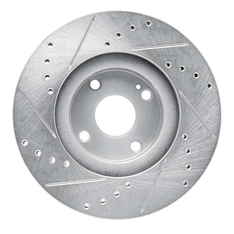 Picture of RNC Brake Rotor - Drill & Slot - R1 01-05 Mazda Miata Front Right Drilled & Slotted Silver Brake Rotor rnc631-80036R