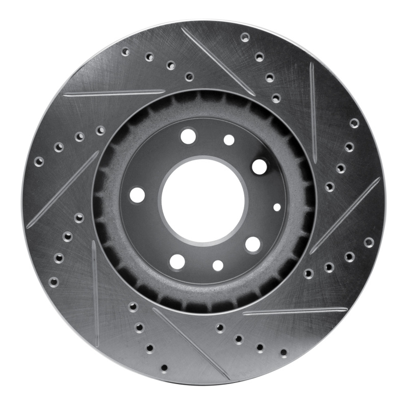 Picture of RNC Brake Rotor - Drill & Slot - R1 04-08 Mazda RX-8 Front Left Drilled & Slotted Silver Brake Rotor rnc631-80042L