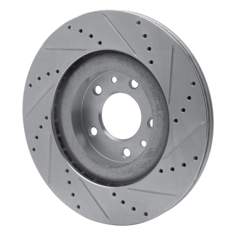 Picture of RNC Brake Rotor - Drill & Slot - R1 04-11 Mazda RX-8 Front Left Drilled & Slotted Silver Brake Rotor rnc631-80043L