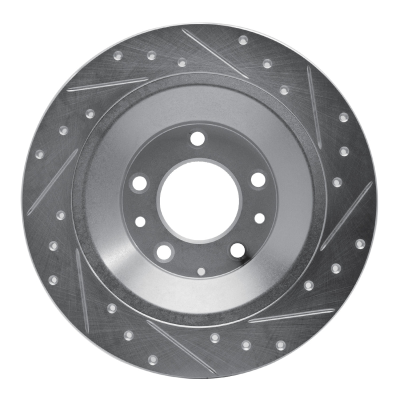 Picture of RNC Brake Rotor - Drill & Slot - R1 06-07 Mazda 6 Rear Left Drilled & Slotted Silver Brake Rotor rnc631-80046L