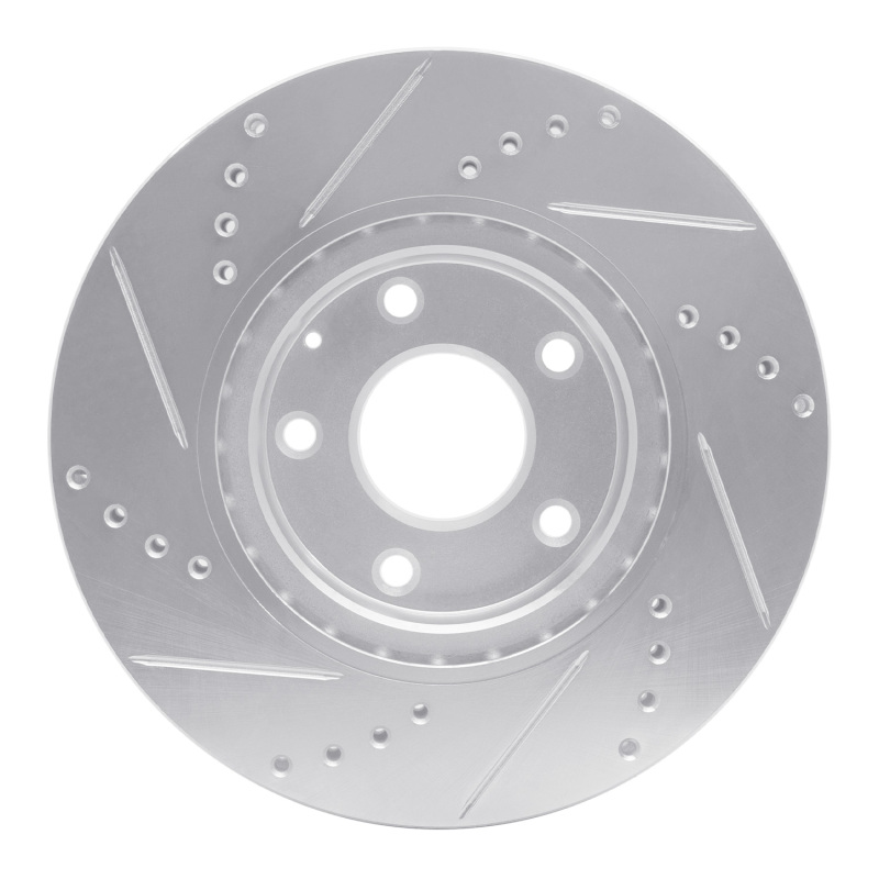 Picture of RNC Brake Rotor - Drill & Slot - R1 14-24 Mazda 3 Front Right Drilled & Slotted Silver Brake Rotor rnc631-80052R