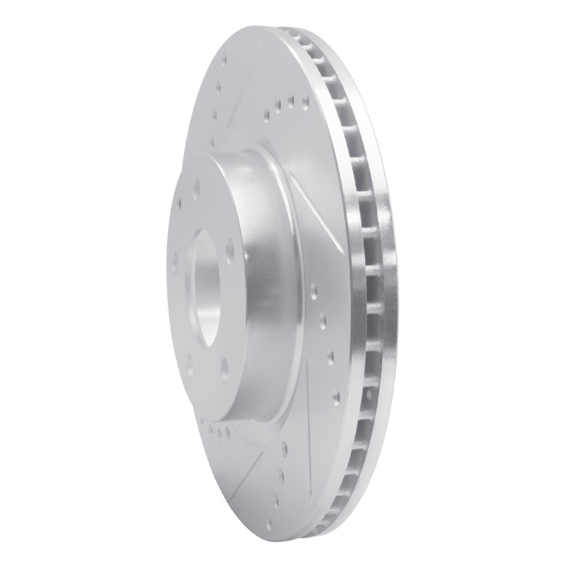 Picture of RNC Brake Rotor - Drill & Slot - R1 14-24 Mazda 3 Front Left Drilled & Slotted Silver Brake Rotor rnc631-80052L