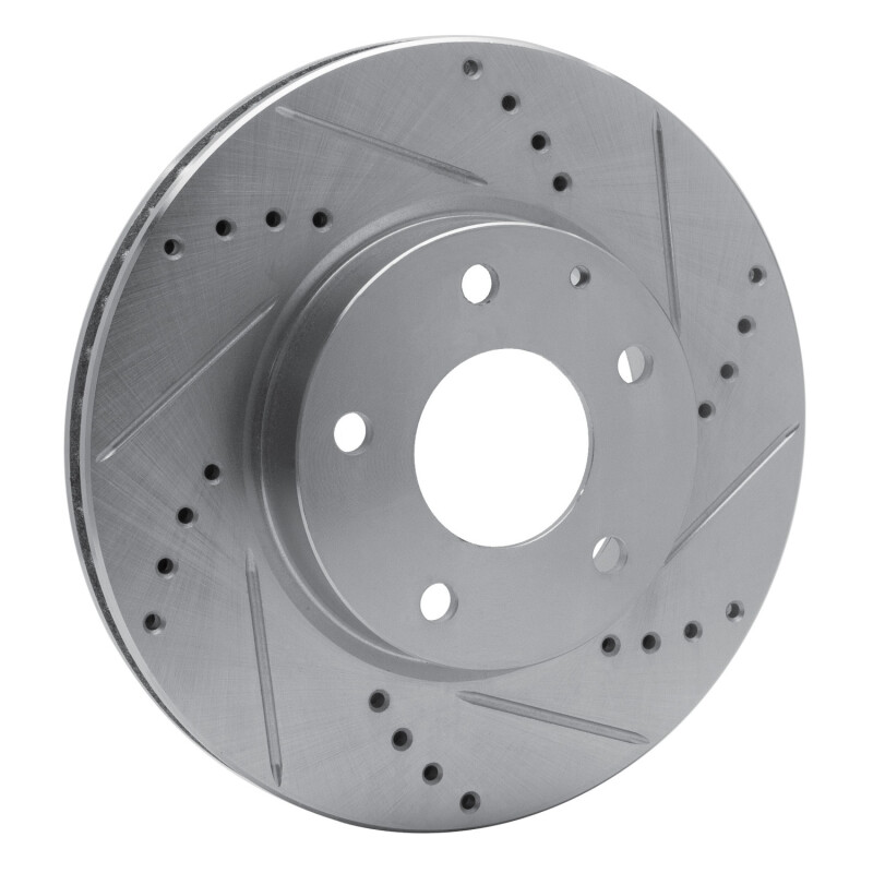 Picture of RNC Brake Rotor - Drill & Slot - R1 14-24 Mazda 3 Front Right Drilled & Slotted Silver Brake Rotor rnc631-80053R