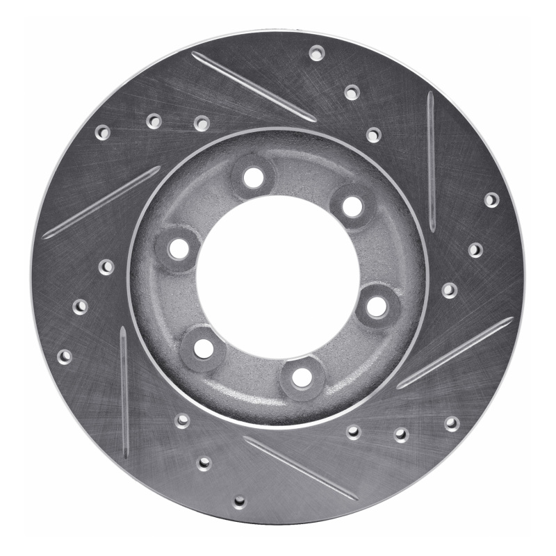 Picture of RNC Brake Rotor - Drill & Slot - R1 86-93 Mazda B2200 Front Left Drilled & Slotted Silver Brake Rotor rnc631-80056L