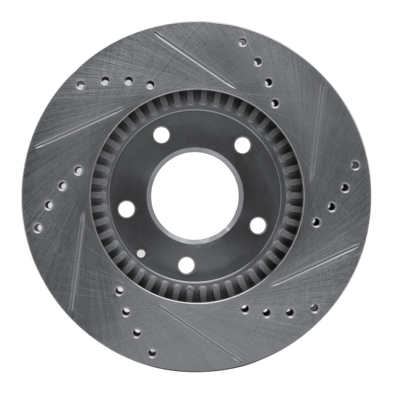 Picture of RNC Brake Rotor - Drill & Slot - R1 95-06 Mazda MPV Front Left Drilled & Slotted Silver Brake Rotor rnc631-80062L