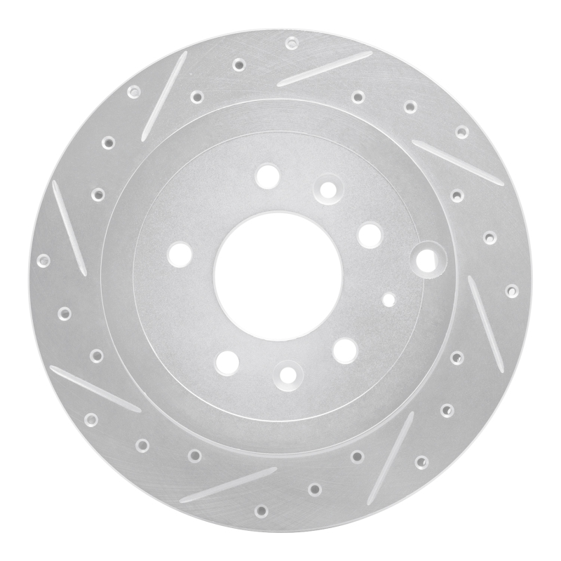 Picture of RNC Brake Rotor - Drill & Slot - R1 07-12 Ford Edge Rear Left Drilled & Slotted Silver Brake Rotor rnc631-80067L