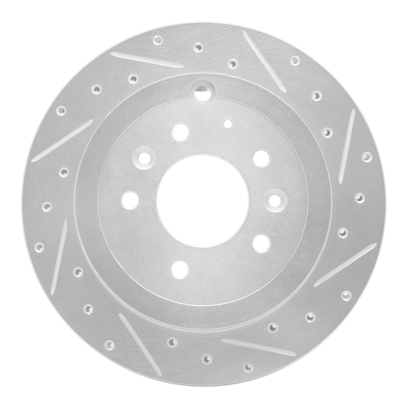 Picture of RNC Brake Rotor - Drill & Slot - R1 07-12 Ford Edge Rear Right Drilled & Slotted Silver Brake Rotor rnc631-80067R