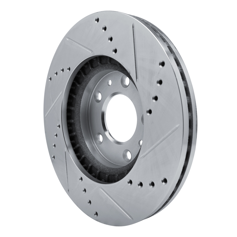 Picture of RNC Brake Rotor - Drill & Slot - R1 07-12 Mazda CX-7 Front Left Drilled & Slotted Silver Brake Rotor rnc631-80066L
