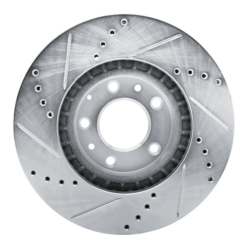 Picture of RNC Brake Rotor - Drill & Slot - R1 07-12 Mazda CX-7 Front Right Drilled & Slotted Silver Brake Rotor rnc631-80066R