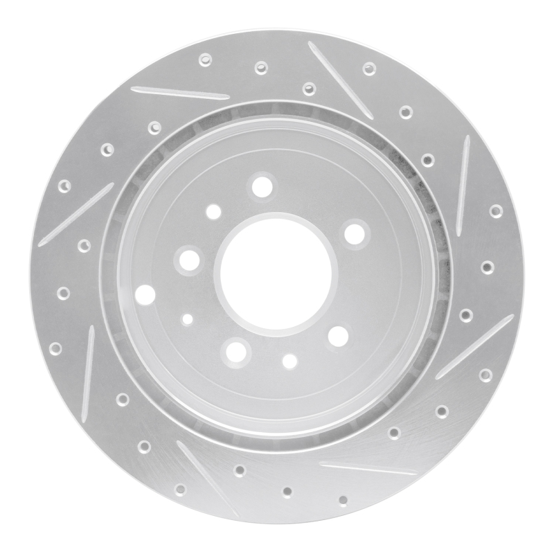 Picture of RNC Brake Rotor - Drill & Slot - R1 07-12 Ford Edge Rear Left Drilled & Slotted Silver Brake Rotor rnc631-80067L