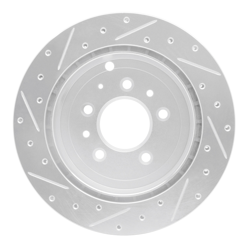 Picture of RNC Brake Rotor - Drill & Slot - R1 07-12 Ford Edge Rear Right Drilled & Slotted Silver Brake Rotor rnc631-80067R