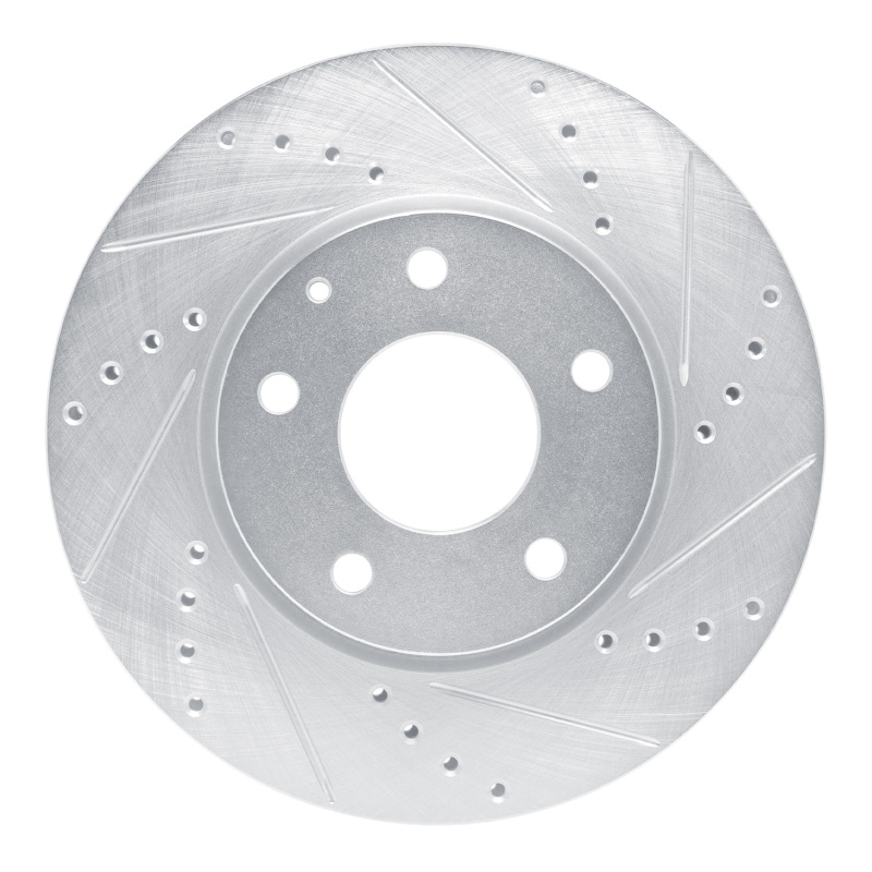 Picture of RNC Brake Rotor - Drill & Slot - R1 19-25 Mazda 3 Front Right Drilled & Slotted Silver Brake Rotor rnc631-80082R