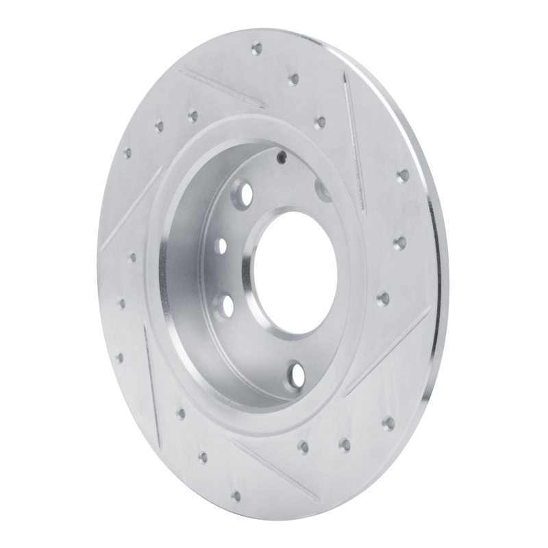 Picture of RNC Brake Rotor - Drill & Slot - R1 14-25 Mazda 3 Rear Left Drilled & Slotted Silver Brake Rotor rnc631-80079L