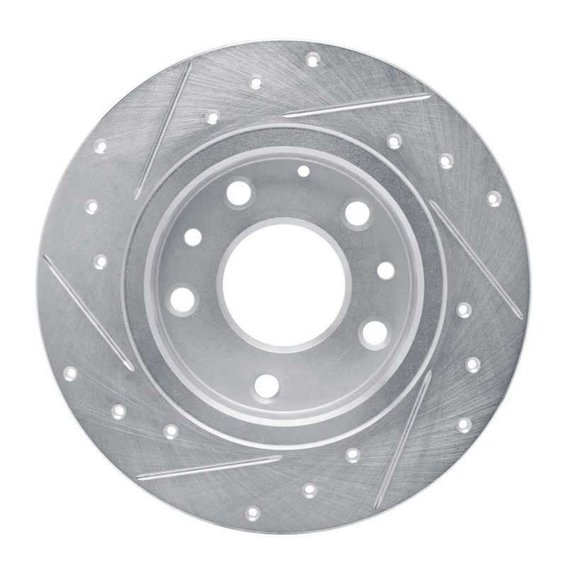 Picture of RNC Brake Rotor - Drill & Slot - R1 14-25 Mazda 3 Rear Right Drilled & Slotted Silver Brake Rotor rnc631-80079R