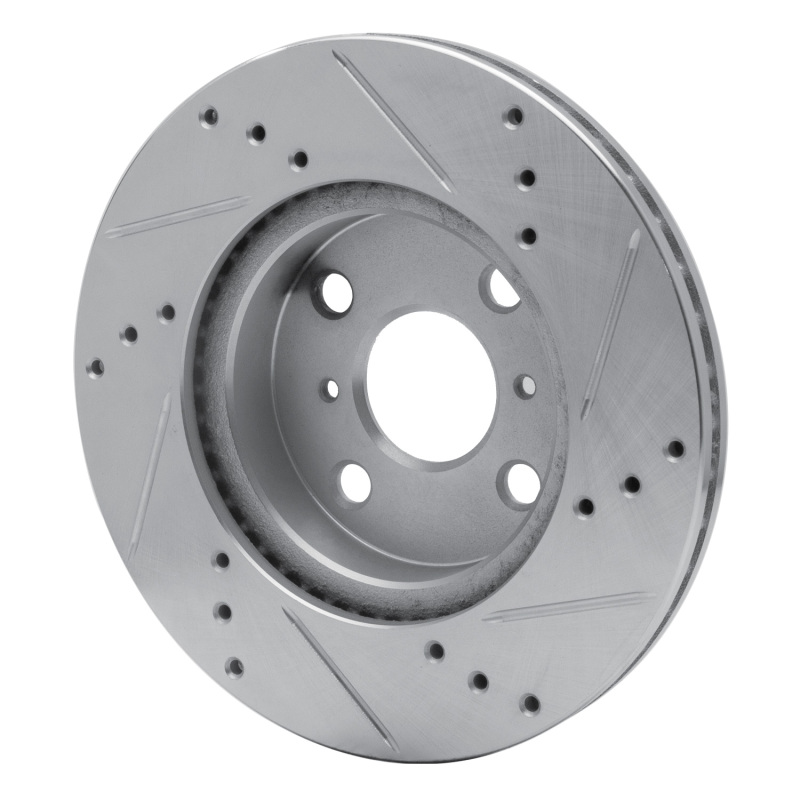 Picture of RNC Brake Rotor - Drill & Slot - R1 12-15 Scion IQ Front Left Drilled & Slotted Silver Brake Rotor rnc631-91001L