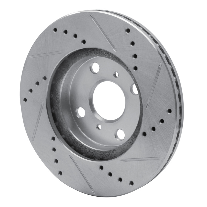 Picture of RNC Brake Rotor - Drill & Slot - R1 04-06 Scion XA Front Left Drilled & Slotted Silver Brake Rotor rnc631-91002L