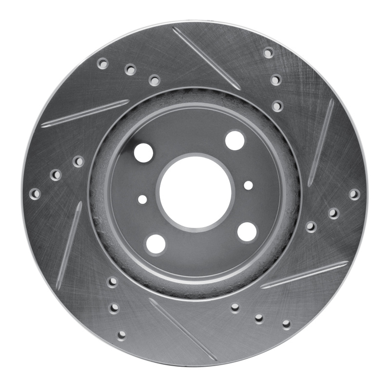 Picture of RNC Brake Rotor - Drill & Slot - R1 12-15 Scion IQ Front Left Drilled & Slotted Silver Brake Rotor rnc631-91001L