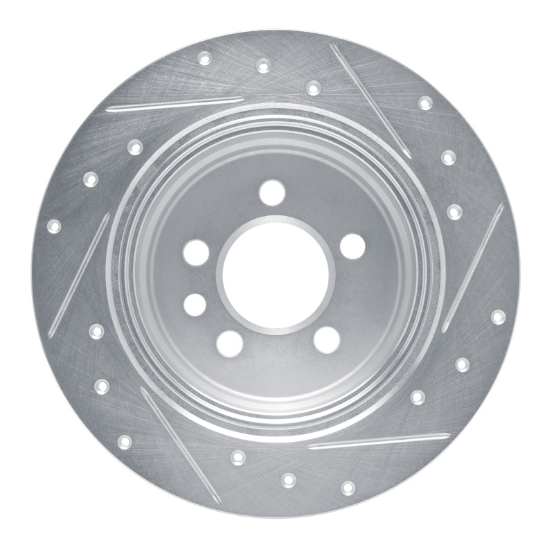 Picture of RNC Brake Rotor - Drill & Slot - R1 00-06 Rover 75 (Mexico) Rear Left Drilled & Slotted Silver Brake Rotor rnc631-92002L