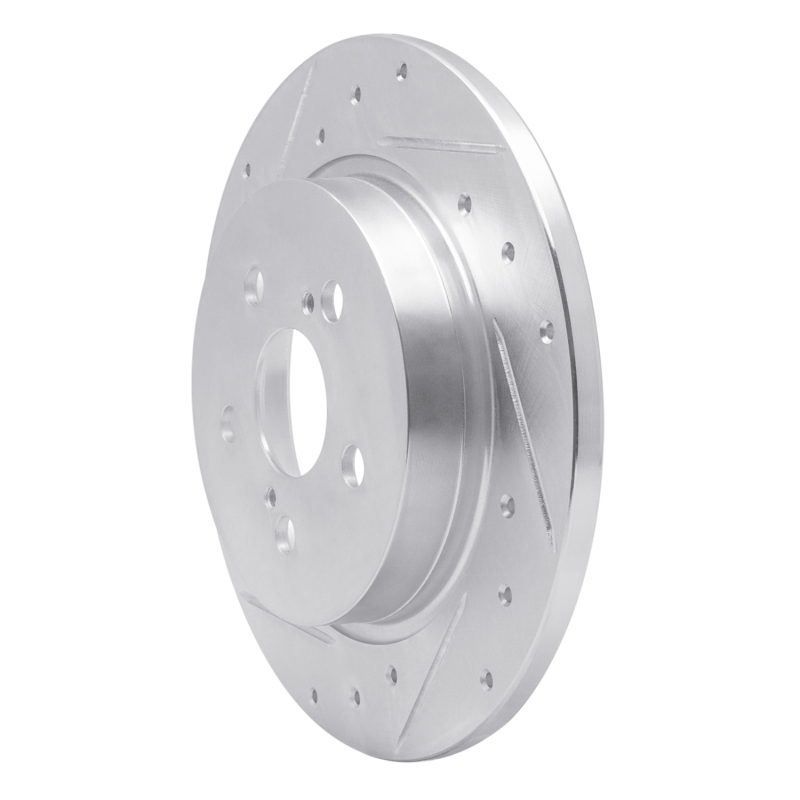 Picture of RNC Brake Rotor - Drill & Slot - R1 09-15 Toyota Corolla (Mexico) Rear Left Drilled & Slotted Silver Brake Rotor rnc631-92043L