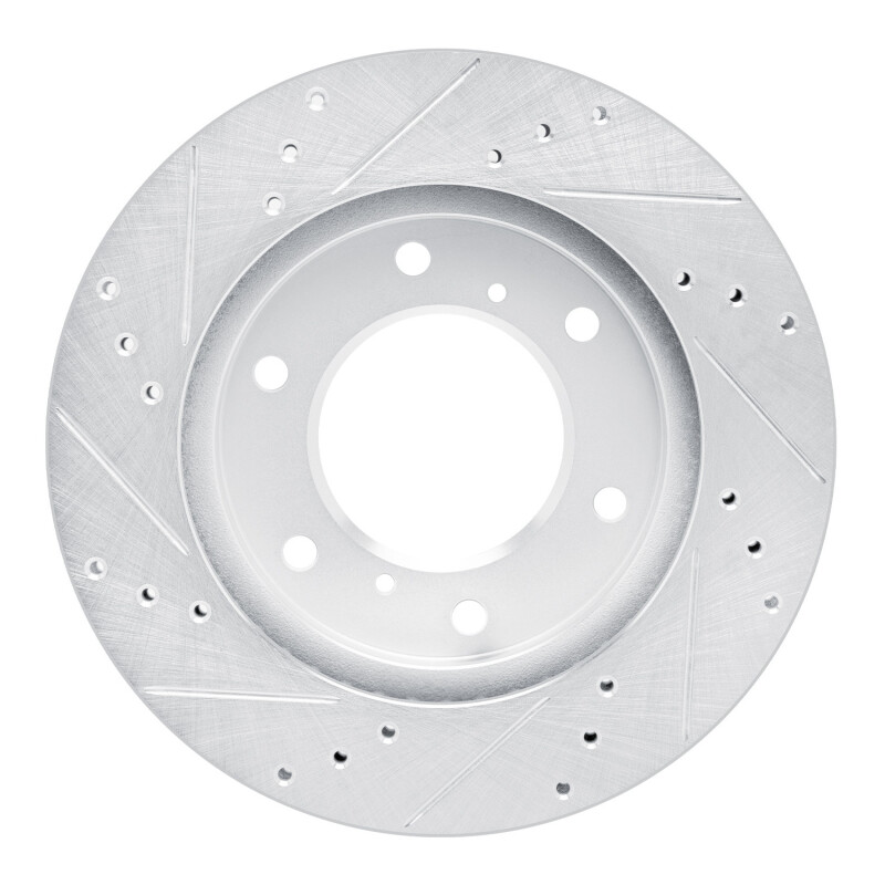 Picture of RNC Brake Rotor - Drill & Slot - R1 07-17 Mitsubishi Montero Sport (Mexico) Front Right Drilled & Slotted Silver Brake Rotor rnc631-92047R