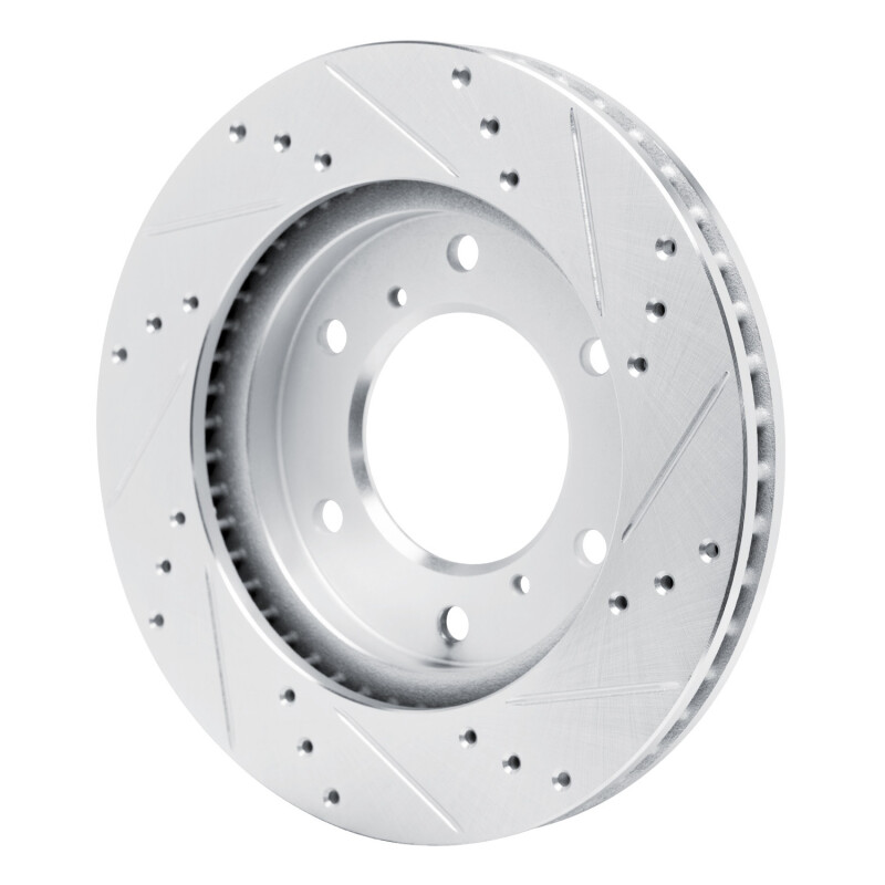 Picture of RNC Brake Rotor - Drill & Slot - R1 07-17 Mitsubishi Montero Sport (Mexico) Front Right Drilled & Slotted Silver Brake Rotor rnc631-92047R