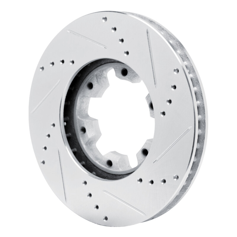 Picture of RNC Brake Rotor - Drill & Slot - R1 02-24 Nissan NV350 UrVan (Mexico) Front Right Drilled & Slotted Silver Brake Rotor rnc631-92052R