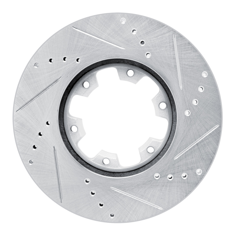 Picture of RNC Brake Rotor - Drill & Slot - R1 02-24 Nissan NV350 UrVan (Mexico) Front Left Drilled & Slotted Silver Brake Rotor rnc631-92052L