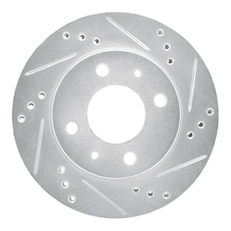 Picture of RNC Brake Rotor - Drill & Slot - R1 98-12 Dodge ATOS (Mexico) Front Right Drilled & Slotted Silver Brake Rotor rnc631-92073R